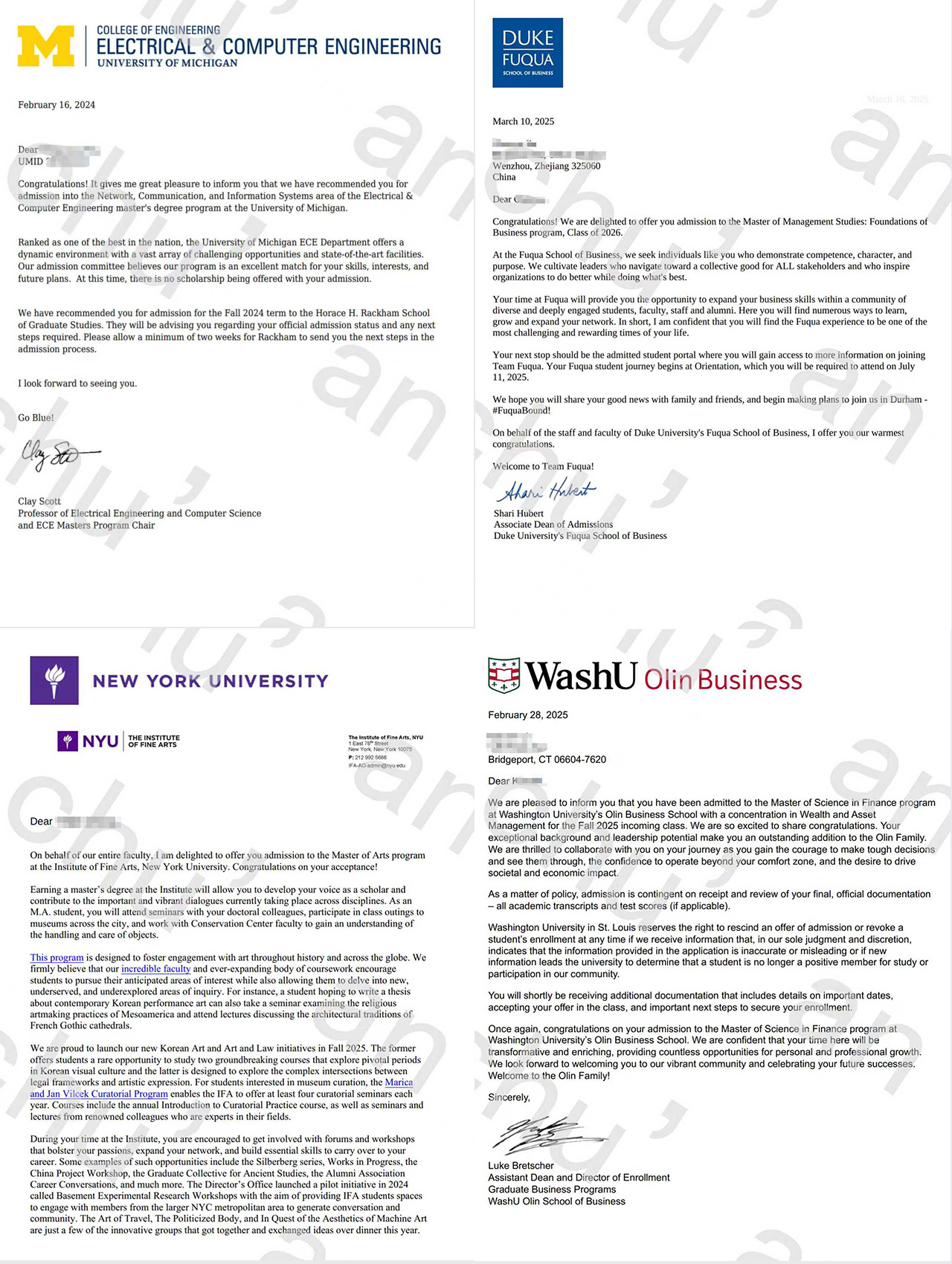 录取通知书展示